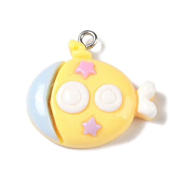 

PandaHall Ocean Theme Opaque Resin Pendants, Sea Animals Charms with Platinum Plated Iron Loops, Submarine, 24x25.5x7mm, Hole: 2mm..., Yellow