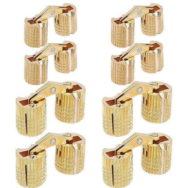 

PandaHall Gorgecraft 8Pcs 2 Style Brass Barrel Hinges, Invisible Hinges, for Door Window Cabinet, Golden, 18~22.5x8~10mm, Hole: 4~5x5~6.5mm...