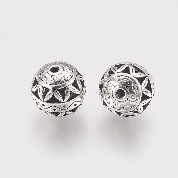 

PandaHall Tibetan Style Alloy Beads, Hollow Round, Antique Silver, 14mm, Hole: 2mm Alloy Round