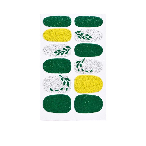 

PandaHall Avocados & Strawberries & Flowers Full Cover Nail Art Stickers, Glitter Powder Decals, Self Adhesive, for Nail Tips Decorations..., Green
