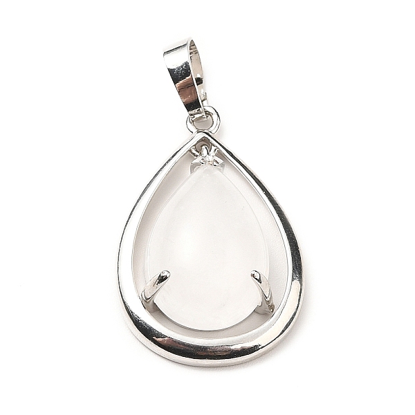 

PandaHall Natural Quartz Crystal Pendants, Rock Crystal Pendants, Teardorp Charms, with Rack Plating Platinum Tone Brass Findings, Cadmium...