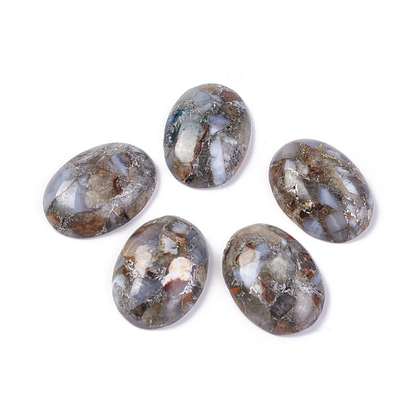 

PandaHall Synthetic Chalcedony Cabochons, Silver Line, Dyed, Oval, 25~25.5x18~18.5x7.2mm Chalcedony Oval