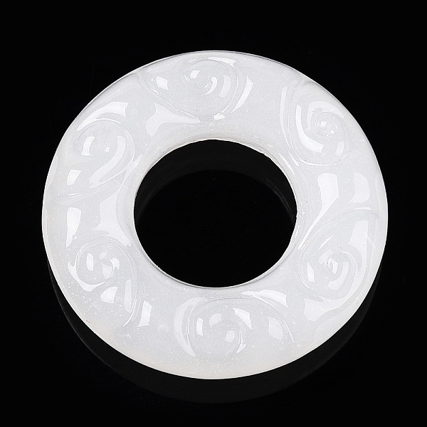 

PandaHall Handmade Lampwork Linking Rings, Textured Round Ring, White, 25x5.5mm, Inner Diameter: 11.5mm Lampwork Ring White