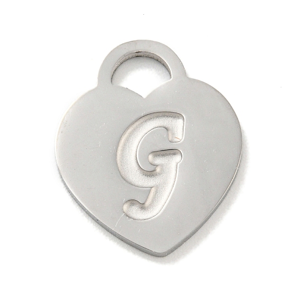 

PandaHall 304 Stainless Steel Pendants, Laser Cut, Heart with Letter Charm, Stainless Steel Color, Letter G, 15x12x1mm, Hole: 3x3.5mm 304...