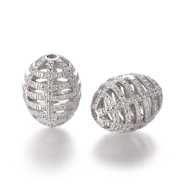 

PandaHall Hollow Alloy Beads, Long-Lasting Plated, Oval, Platinum, 25x19mm, Hole: 3mm Alloy Oval