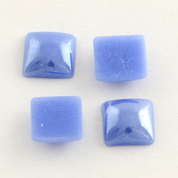 

PandaHall Pearlized Plated Opaque Glass Cabochons, Square, Cornflower Blue, 6x6x3mm Glass Square Blue