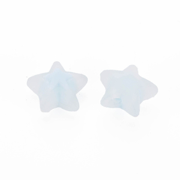 

PandaHall Transparent Acrylic Beads, Frosted, Bead in Bead, Star, Light Cyan, 15.5x16x9.5mm, Hole: 3mm, about 569pcs/500g Acrylic Star