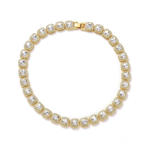 

PandaHall Men's Crystal Rhinestone Tennis Necklace, Hip Hop Alloy Glass Rhinestone Chunky Chain Necklace, Golden, 17.72 inch(45cm)..., Clear