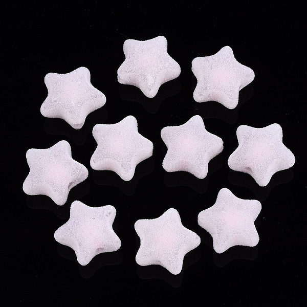 

PandaHall Flocky Acrylic Beads, Bead in Bead, Star, Misty Rose, 15x16x9mm, Hole: 2mm Acrylic Star
