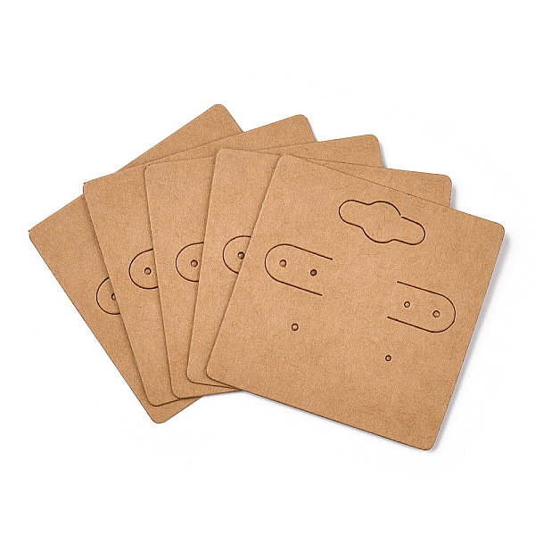 

PandaHall Kraft Paper Earring Display Cards with Hanging Hole, Square, Peru, 5x5x0.02cm Paper Square Brown