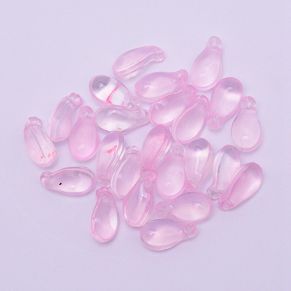 

PandaHall Handmade Czech Lampwork Pendants, Pear-shaped, Lavender Blush, 15x8x6~7mm, Hole: 1mm Lampwork Fruit