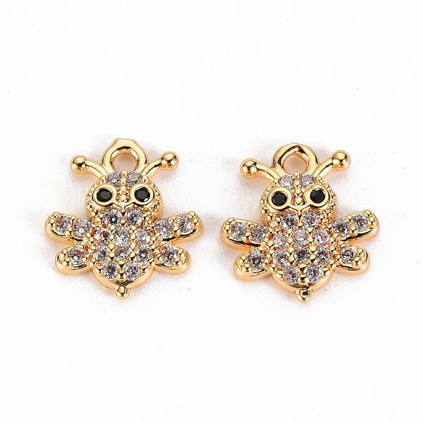 

PandaHall Brass Micro Pave Clear Cubic Zirconia Charms, Nickel Free, Bee, Real 18K Gold Plated, 11x9.5x2mm, Hole: 1.2mm Brass+Cubic Zirconia...