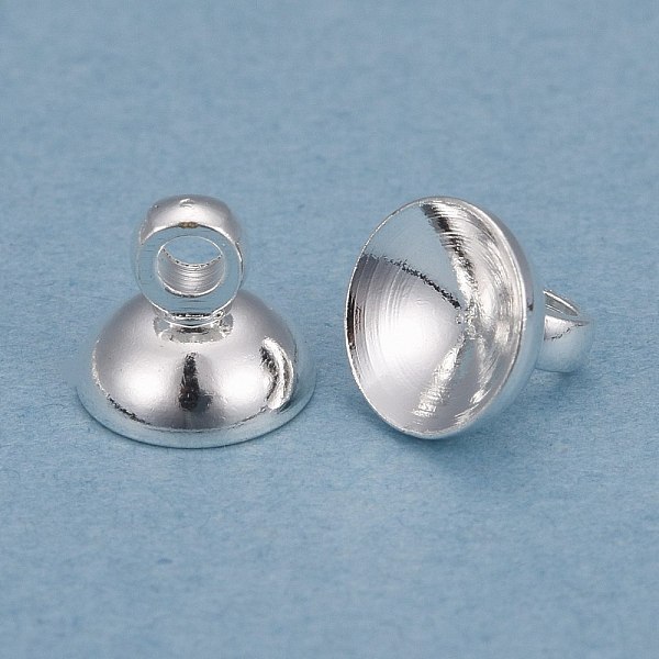 

PandaHall Rack Plating Brass Bead Cap Pendant Bails, for Globe Glass Bubble Cover Pendants, Long-Lasting Plated, 925 Sterling Silver Plated...