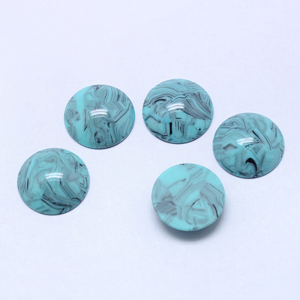 

PandaHall Cellulose Acetate(Resin) Cabochons, Half Round, Turquoise, 18x4~5mm Cellulose Acetate Half Round Green