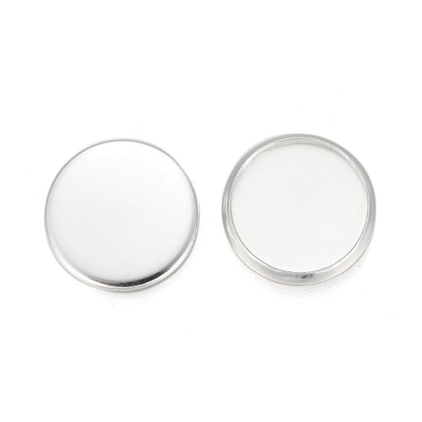 PandaHall 304 Stainless Steel Plain Edge Bezel Cups, Cabochon Settings, Flat Round, Silver, Tray: 12mm, 13.5x1.8mm 304 Stainless Steel Flat...