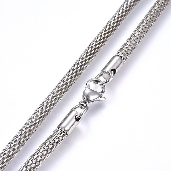

PandaHall 304 Stainless Steel Mesh Chain Necklaces, with Lobster Claw Clasps, Stainless Steel Color, 19.7 inch(50cm), 5mm 304 Stainless...