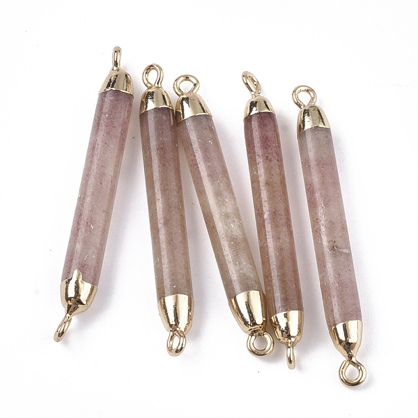 Electroplate Natural Strawberry Quartz Links connectors