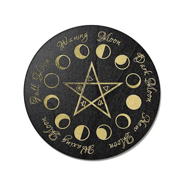 

PandaHall Custom Poplar Wood Pendulum Board, Wooden Dowsing Divination Board, for Witchcraft Wiccan Altar Supplies, Flat Round, Black, Star...