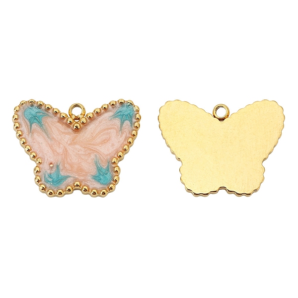 

PandaHall Stainless Steel Pendants, with Enamel, Golden, Butterfly Charm, Pink, 18x14mm, Hole: 1.4mm Stainless Steel+Enamel Butterfly Pink