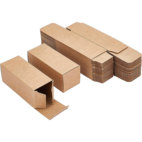 

PandaHall Paper Cardboard Boxes, Essential Oil Packing Box, Gift Box, Rectangle, Sandy Brown, 9.1x3.7x3.6cm, Unfold: 18.6x7.2x0.1cm Paper...