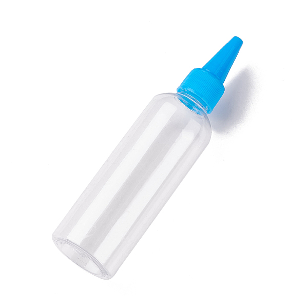 

PandaHall (Defective Closeout Sale for Scratch)Plastic Empty Bottle for Liquid, with Pointed Mouth Top Cap, Deep Sky Blue & Clear, 15cm...