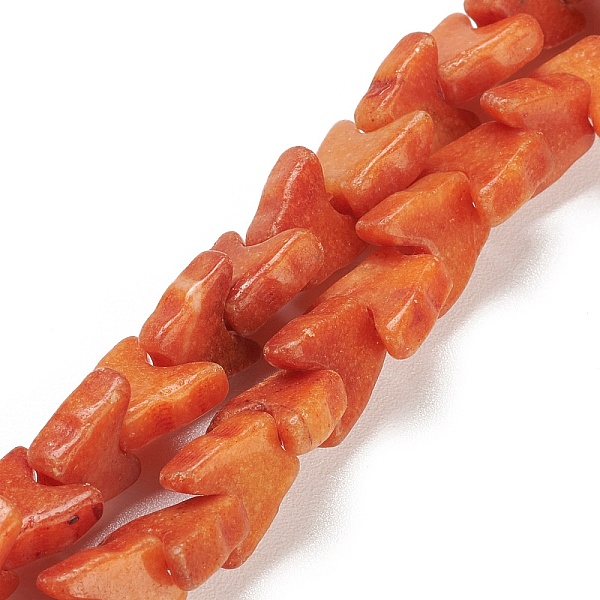 

PandaHall Natural Howlite Beads Strands, Dye, Butterfly, Orange Red, 9.5x10x3.8~4.3mm, Hole: 0.7mm, about 48~54pcs/strand, 13.90''~14.57''...