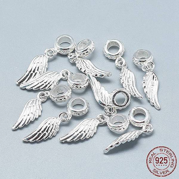 

PandaHall 925 Sterling Silver European Dangle Charms, Large Hole Pendants, Wing, Silver, 27mm, Hole: 4mm, Wing: 18x6.5x3mm Sterling Silver...