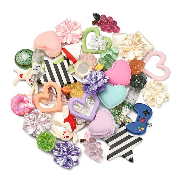 

PandaHall Opaque & Transparent Resin Cabochons, with Sequins/Paillette, Mixed Shapes, Mixed Color, 13~35x13~29mm, 45pcs/bag Resin Mixed..., Multicolor