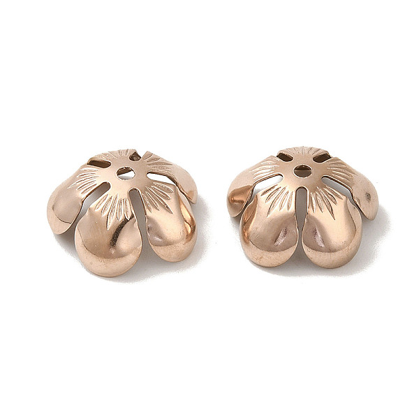 

PandaHall 304 Stainless Steel Bead Caps, 5-Petal Flower, Rose Gold, 11.5x3mm, Hole: 1.5mm 304 Stainless Steel