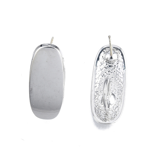 

PandaHall Alloy Stud Earring Findings, with Vertical Loops and 304 Stainless Steel Pins, Oval, Cadmium Free & Nickel Free & Lead Free...
