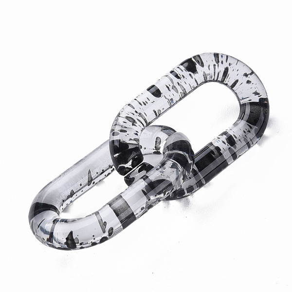 

PandaHall Transparent Acrylic Linking Rings, Quick Link Connectors, for Cable Chains Making, Oval, Black, 27x16.5x4mm, Inner Diameter...