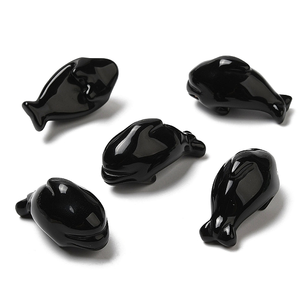 

PandaHall Natural Obsidian Sculpture Display Decorations, for Home Office Desk, Dolphin, 20~21x36~37x18.5~19.5mm Obsidian Dolphin