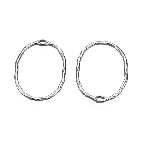 

PandaHall Alloy Pendants, Cadmium Free & Nickel Free & Lead Free, Oval, Platinum, 30x21.5x1.5mm, Hole: 1mm Alloy Oval