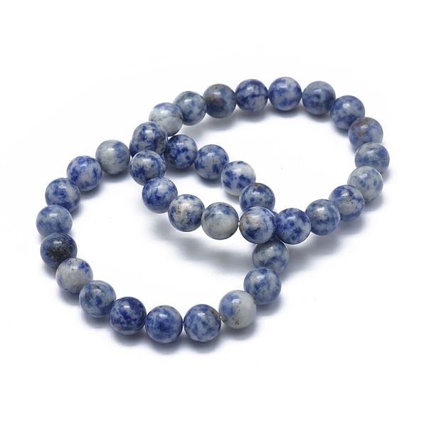 

PandaHall Natural Blue Spot Jasper Bead Stretch Bracelets, Round, 2 inch~2-3/8 inch(5~6cm), Bead: 5.8~6.8mm Blue Spot Jasper