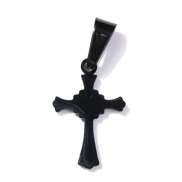 

PandaHall 304 Stainless Steel Pendants, Cross, Electrophoresis Black, 19x12.5x1.3mm, Hole: 3.5x7mm 304 Stainless Steel Cross