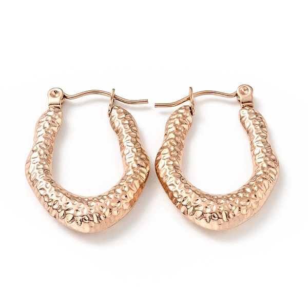 

PandaHall Ion Plating(IP) 304 Stainless Steel Teardrop Chunky Hoop Earrings for Women, Rose Gold, 25x18x4mm, Pin: 0.8mm 304 Stainless Steel...
