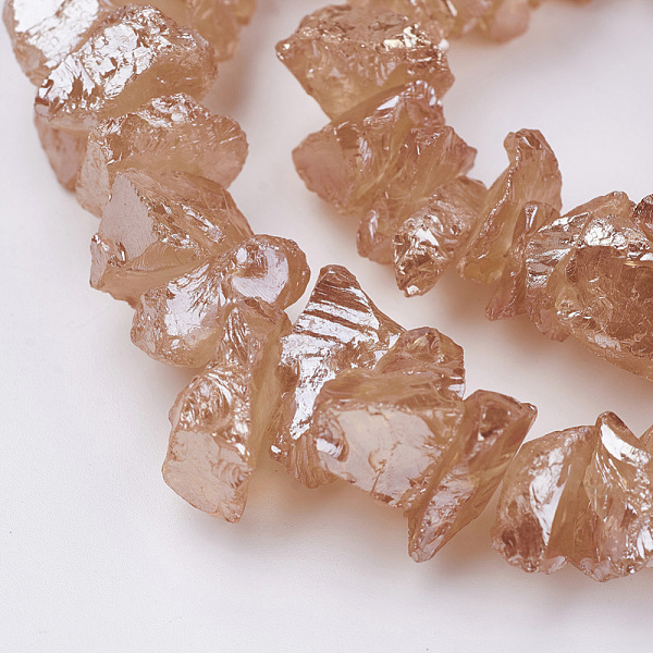 

PandaHall Electroplated Natural Quartz Crystal Bead Strands, Nuggets, Rainbow Plated, 10~24.5x5.5~16x2~23mm, Hole: 1mm, about...