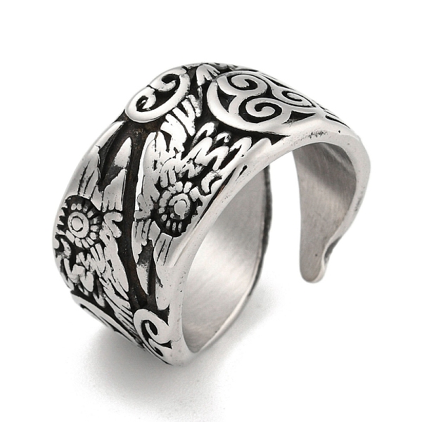 

PandaHall 304 Stainless Steel Open Rings, Pattern Definition, Antique Silver, Inner Diameter: 19mm 304 Stainless Steel Symbol
