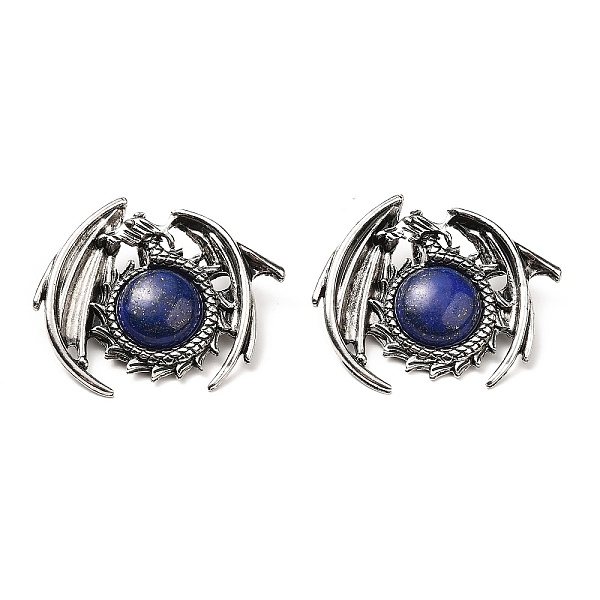 

PandaHall Natural Lapis Lazuli Dyed Pendants, Dragon Charms, with Rack Plating Antique Silver Tone Alloy Findings, Cadmium Free & Lead Free...