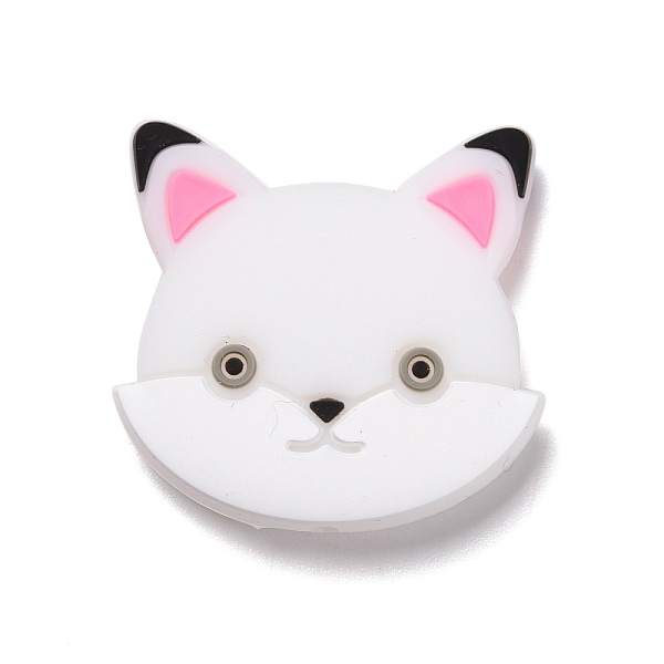 

PandaHall Silicone Focal Beads, Cat, White, 30x31x9mm, Hole: 2.5mm Silicone Cat Shape White