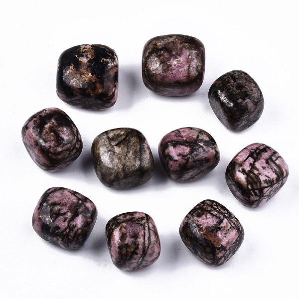 PandaHall Natural Rhodonite Beads, Healing Stones, for Energy Balancing Meditation Therapy, Tumbled Stone, Vase Filler Gems, No...