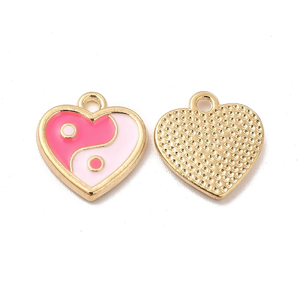

PandaHall Alloy Enamel Charms, Heart with Yin Yang, Mixed Color, Golden, 14x13.5x1.7mm, Hole: 1.6mm Alloy+Enamel Heart Multicolor