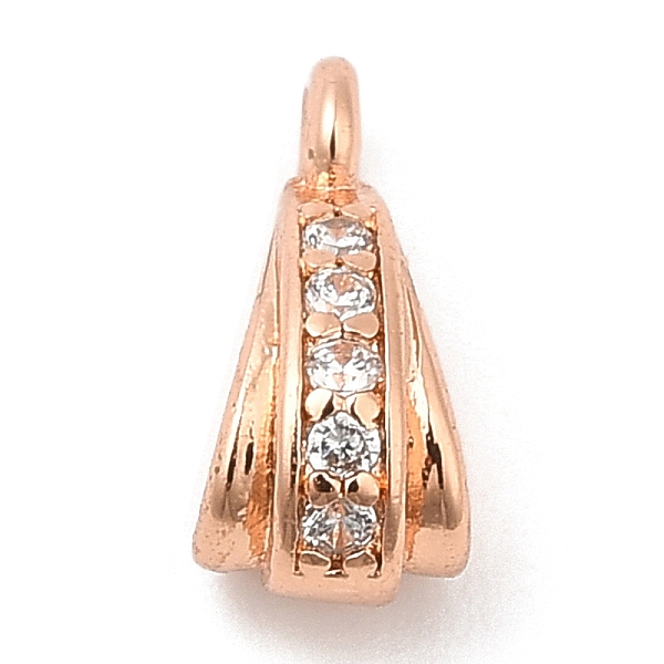 

PandaHall Brass with Cubic Zirconia Pendants, for Women, Lead Free & Cadmium Free, Long-Lasting Plated, Rose Gold, 9x4x5mm, Hole: 1.2mm..., Clear