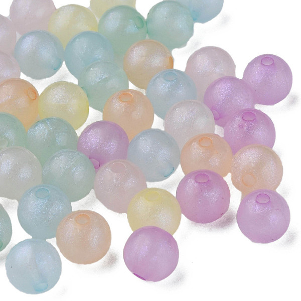 

PandaHall Rainbow Iridescent Plating Acrylic Beads, Glitter Beads, Round, Mixed Color, 8x7mm, Hole: 1.8mm, about 1920pcs/500g Acrylic Round..., Multicolor
