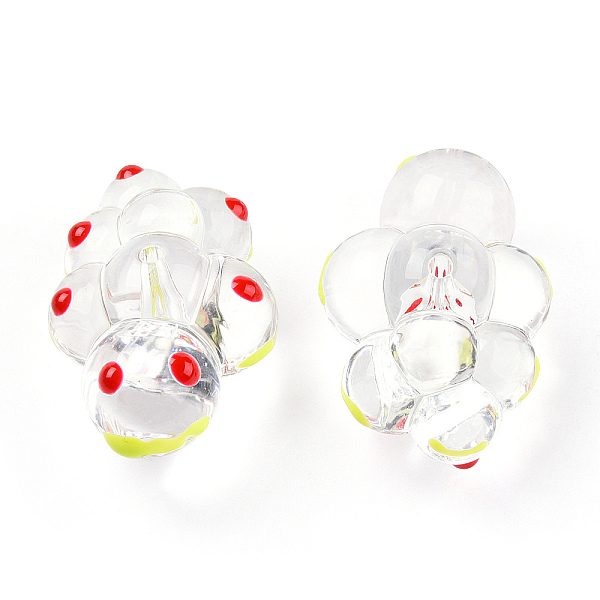 

PandaHall Transparent Acrylic Beads, with Enamel, Cloud, Red, 33x22.5x17mm, Hole: 2mm Acrylic Cloud Red