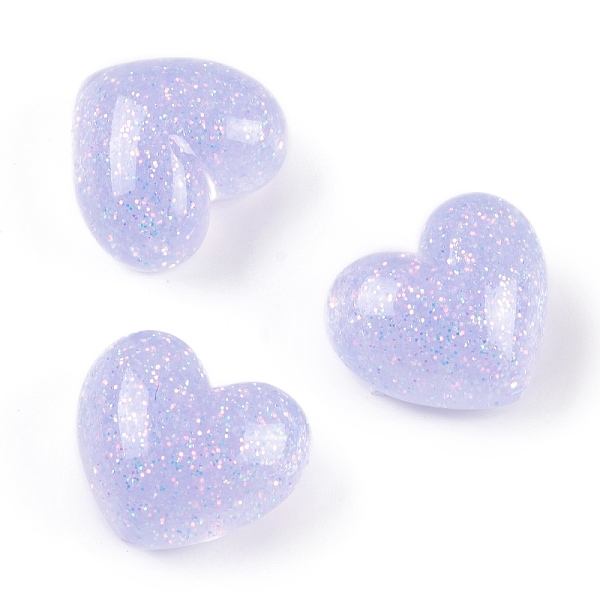 

PandaHall Transparent Epoxy Resin Decoden Cabochons, Glitter Heart, Lavender, 16x18x10mm Epoxy Resin Heart Purple