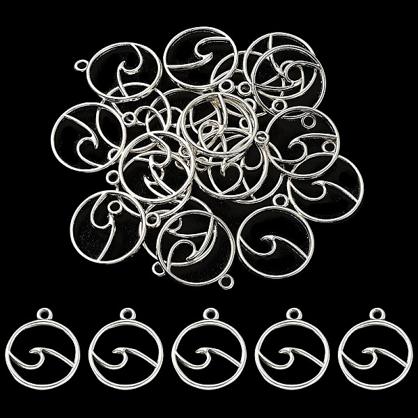 

PandaHall 20Pcs Tibetan Style Alloy Pendants, Flat Round, Cadmium Free & Lead Free, Antique Silver, 23x20x2mm, Hole: 2mm Alloy Flat Round