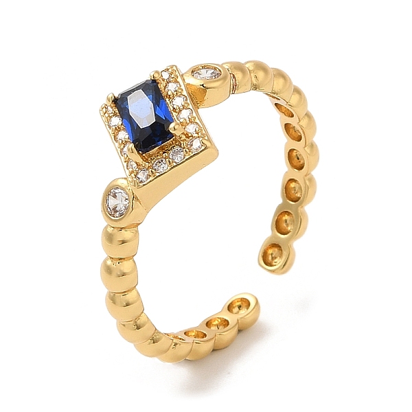 

PandaHall Rack Plating Brass Cuff Rings, Glass & Cubic Zirconia Open Ring for Women, Lead Free & Cadmium Free, Real 18K Gold Plated, 2.5mm...