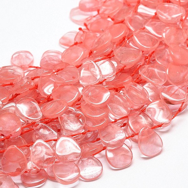 

PandaHall Cherry Quartz Glass Teardrop Beads Strands, Top Drilled Beads, 17x14x3mm, Hole: 1mm, about 25pcs/strand, 16 inch Cherry Quartz...