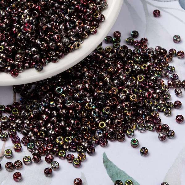 

PandaHall MIYUKI Round Rocailles Beads, Japanese Seed Beads, (RR4573) Magic Wine, 8/0, 3mm, Hole: 1mm, about 422~455pcs/10g Glass Purple